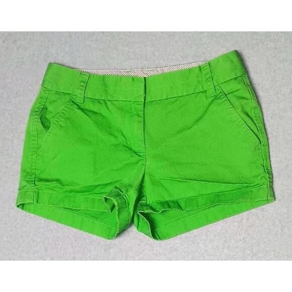 J. Crew Pants - J Crew Chino Broken In Shorts Womens Size 0 Green Low Rise